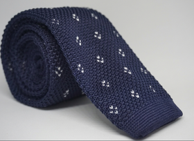 Corbata tejida Bled en azul con racimos de puntos blancos - Viaggio Chile