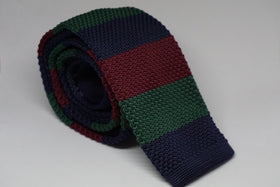 Corbata tejida Habana en bloques azul, verde y granate - Viaggio Chile