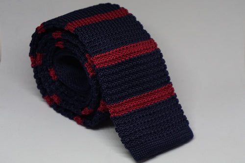 Corbata tejida azul marino y vino Barcelona - Viaggio Chile