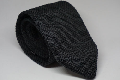 Corbata tejida Bangkok en negro sólido - Viaggio Chile